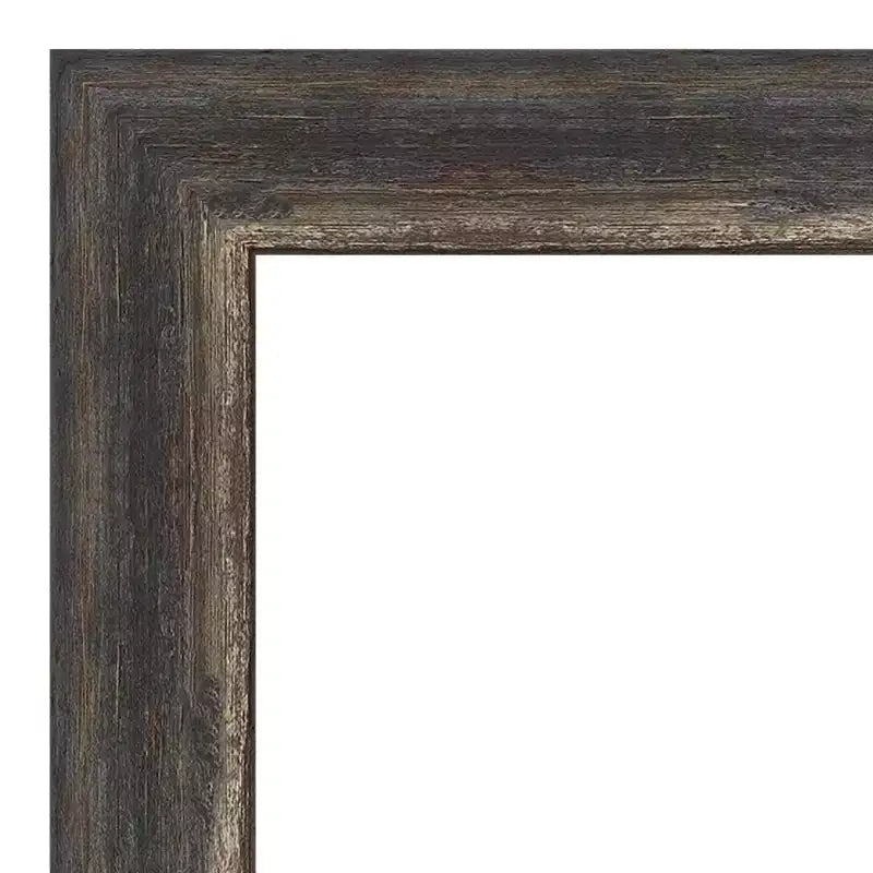 Specchio da parete rustico color carbone con cornice sottile e bordo smussato, 50x60 cm – Marrone
