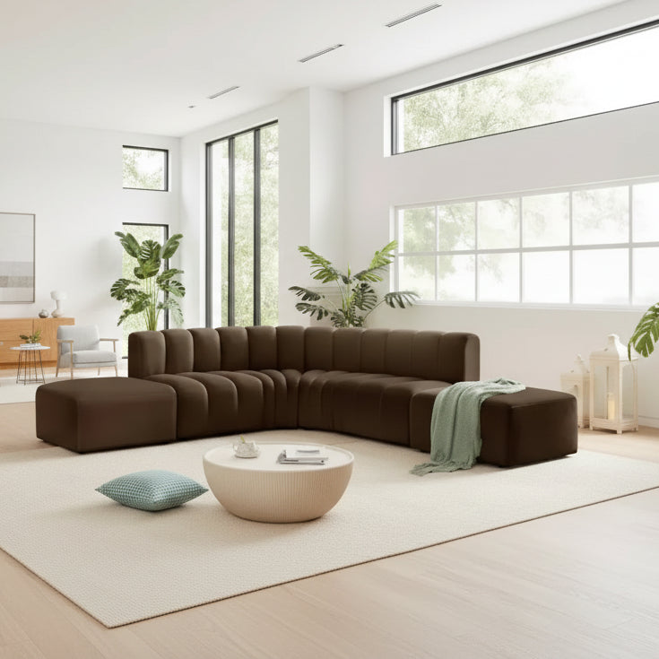 Divano modulare curvo Arc Velvet
