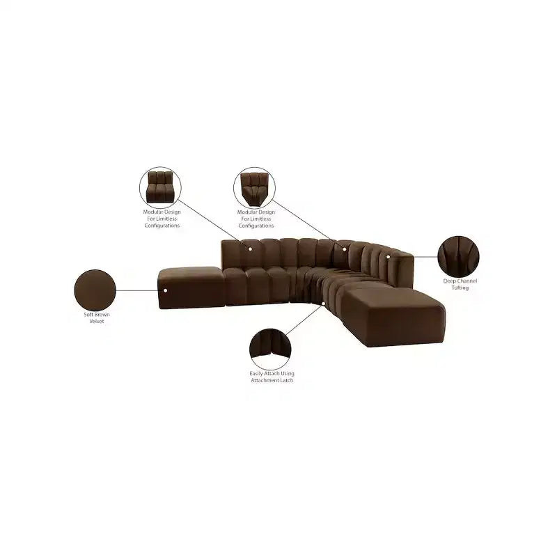 Divano modulare curvo Arc Velvet