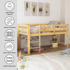 Letto a soppalco singolo con scaletta e sponde di sicurezza
