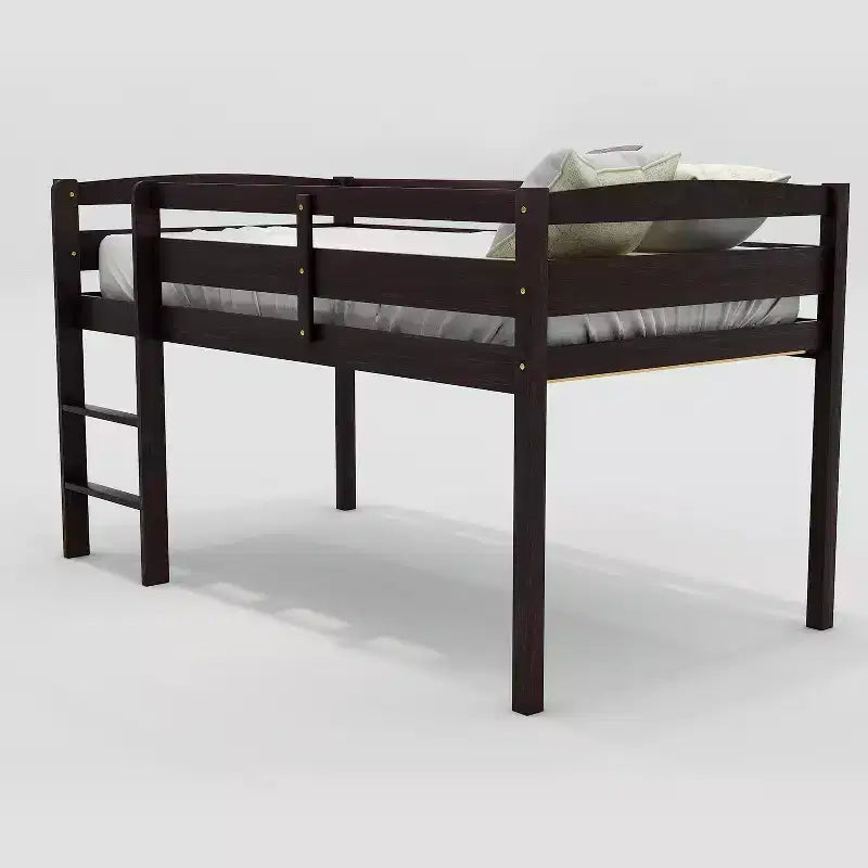 Letto a soppalco singolo con scaletta e sponde di sicurezza