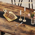 Grande tavolo da pranzo per 8 persone – Piano in legno e base in acciaio a V, 180 cm di lunghezza, Marrone rustico