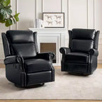 Lauren Genuine Leather Manual Swivel Glider Recliner Set of 2|HULALA HOME