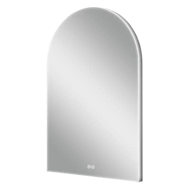 Specchio da bagno ad arco in lega di alluminio con funzione antiappannamento – Cornice nera, 29,5" x 39,4"