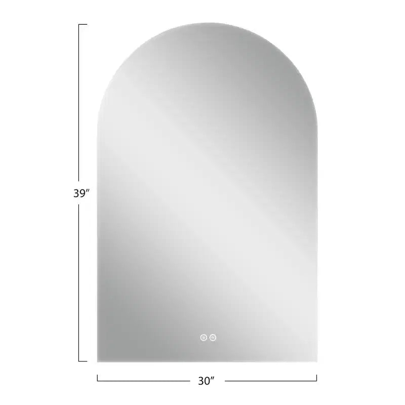 Specchio da bagno ad arco in lega di alluminio con funzione antiappannamento – Cornice nera, 29,5" x 39,4"