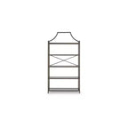 Libreria in vetro da 72" con struttura in metallo – 5 ripiani, bronzo anticato