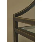 Libreria in vetro da 72" con struttura in metallo – 5 ripiani, bronzo anticato