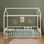 Struttura letto per bambini a forma di casetta con sponde di sicurezza – Singolo/Matrimoniale
