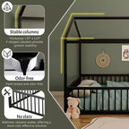 Struttura letto per bambini a forma di casetta con sponde di sicurezza – Singolo/Matrimoniale