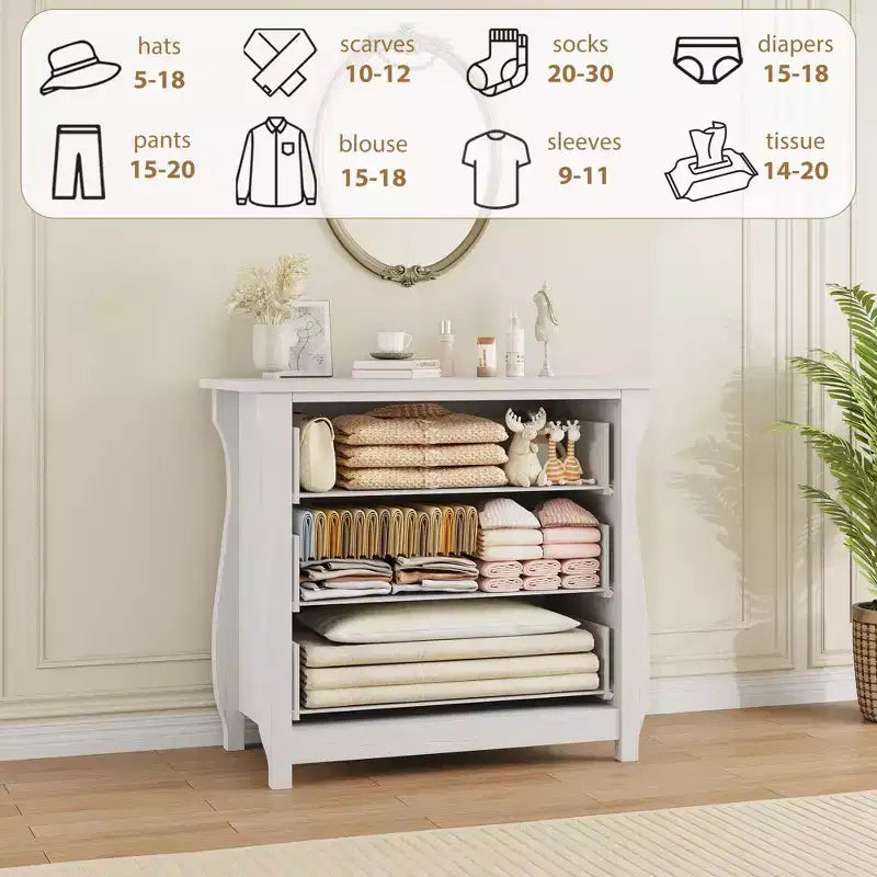 Cassettiera verticale a 3 cassetti con design in stile francese