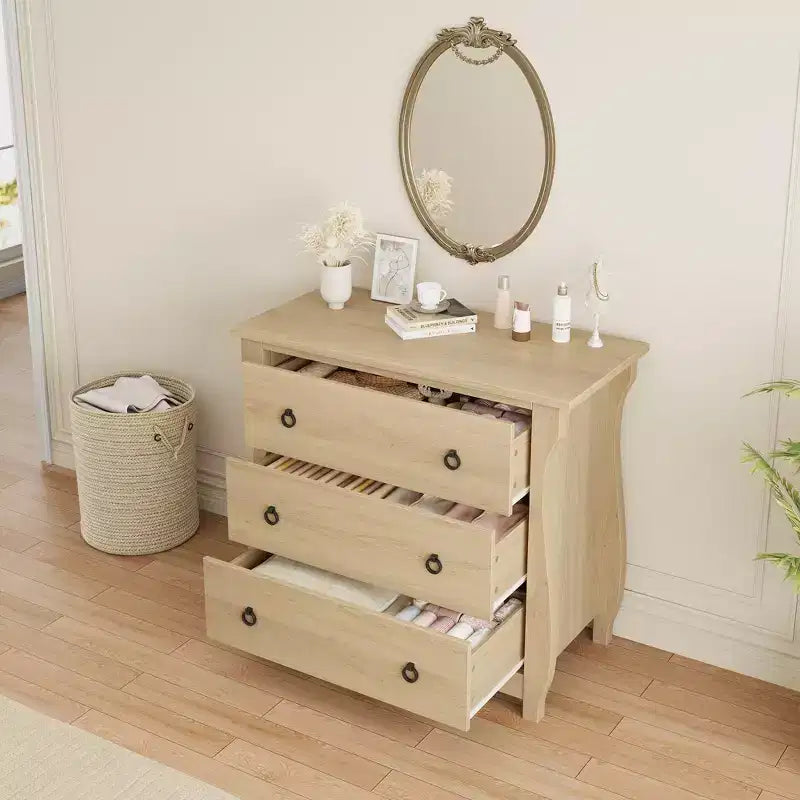 Cassettiera verticale a 3 cassetti con design in stile francese