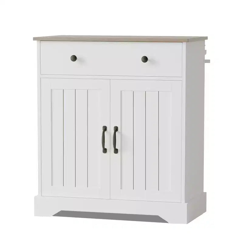 Credenza con cassetto e ripiano regolabile, 71,5 cm L x 37,8 cm P x 75 cm H, Bianca