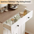 Credenza con cassetto e ripiano regolabile, 71,5 cm L x 37,8 cm P x 75 cm H, Bianca