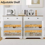Credenza con cassetto e ripiano regolabile, 71,5 cm L x 37,8 cm P x 75 cm H, Bianca