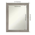 Specchio da parete per bagno con cornice smussata Grand Narrow, da mezzo pollice