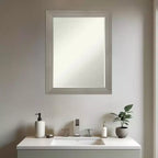 Specchio da parete per bagno con cornice smussata Grand Narrow, da mezzo pollice