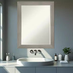 Specchio da parete per bagno con cornice smussata Grand Narrow, da mezzo pollice