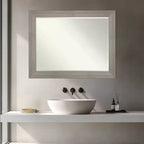 Specchio da parete per bagno con cornice smussata Grand Narrow, da mezzo pollice