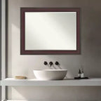 Specchio da parete per bagno con cornice smussata Grand Narrow, da mezzo pollice