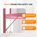 Letto a soppalco in metallo Queen Size con pioli piatti – Rosa