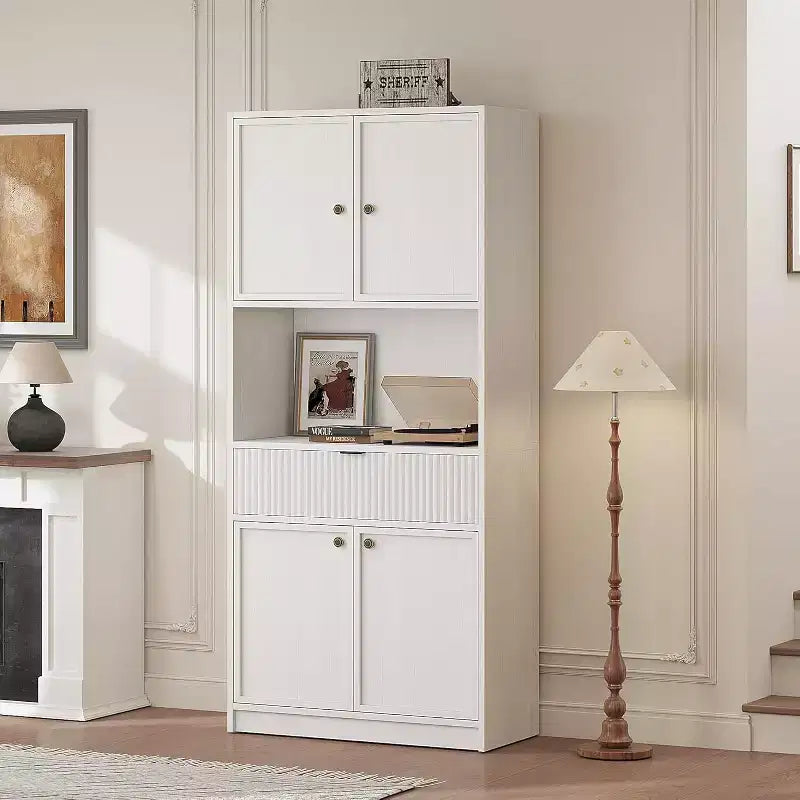 Mobile dispensa da cucina indipendente da 70 pollici con piano d'appoggio, ante e cassetto