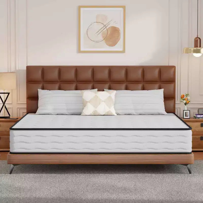 BestMassage 10 Inch Hybrid Mattress with Innerspring and Foam Fiberglass Free Medium Firm Ideal for Back Stomach and Side Sleepers