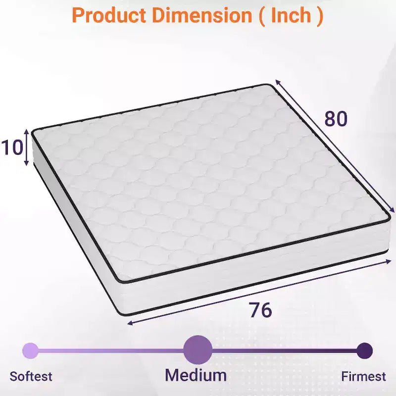 Materasso Ibrido da 10 Pollici – A Molle Insacchettate e Gel Foam, Medio Rigido