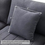 Divano componibile a L a 5 posti con pouf mobile, 90" x 80"