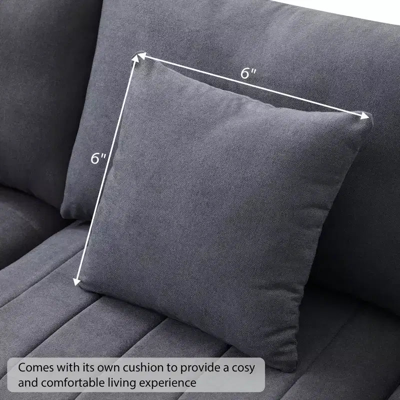 Divano componibile a L a 5 posti con pouf mobile, 90" x 80"