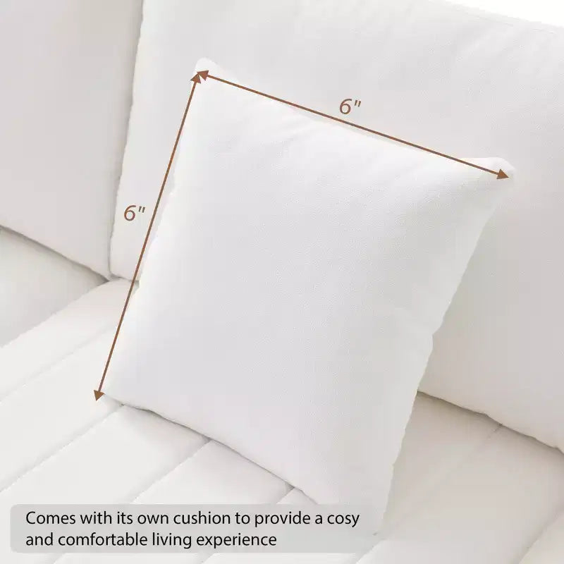 Divano componibile a L a 5 posti con pouf mobile, 90" x 80"