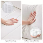Divano componibile a L a 5 posti con pouf mobile, 90" x 80"