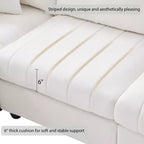 Divano componibile a L a 5 posti con pouf mobile, 90" x 80"