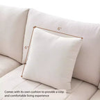 Divano componibile a L a 5 posti con pouf mobile, 90" x 80"
