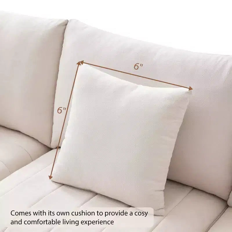 Divano componibile a L a 5 posti con pouf mobile, 90" x 80"