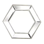 HomeRoots 18 Silver Hexagon Glass Framed Accent Mirror
