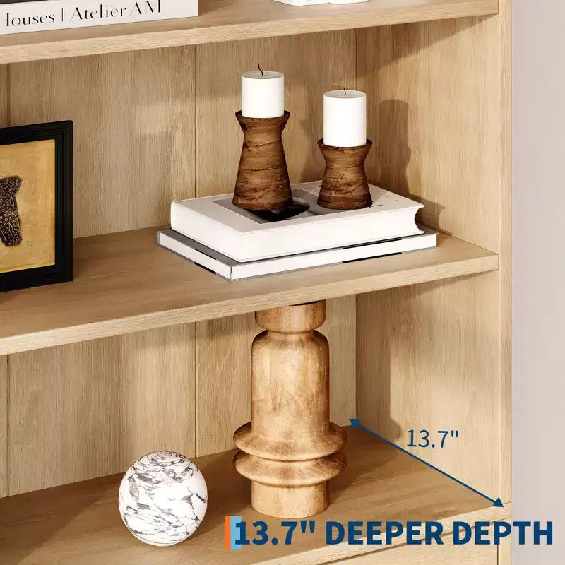 Libreria Scanalata con 3 Cassetti – Scaffale Alto 180 cm con Design Ondulato