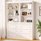 Libreria Scanalata con 3 Cassetti – Scaffale Alto 180 cm con Design Ondulato