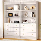 Libreria Scanalata con 3 Cassetti – Scaffale Alto 180 cm con Design Ondulato