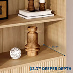 Libreria Scanalata con 3 Cassetti – Scaffale Alto 180 cm con Design Ondulato