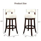 Sgabello da bar girevole da 30 pollici con borchie decorative, set da 2