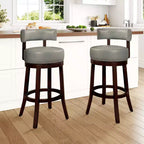 Sgabello da bar girevole da 30 pollici con borchie decorative, set da 2