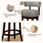 Sgabello da bar girevole da 30 pollici con borchie decorative, set da 2