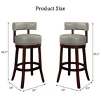 Sgabello da bar girevole da 30 pollici con borchie decorative, set da 2