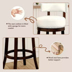 Sgabello da bar girevole da 30 pollici con borchie decorative, set da 2