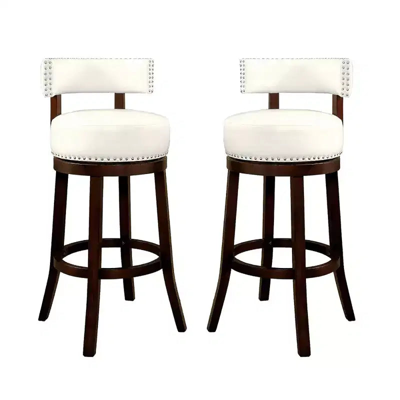 Sgabello da bar girevole da 30 pollici con borchie decorative, set da 2