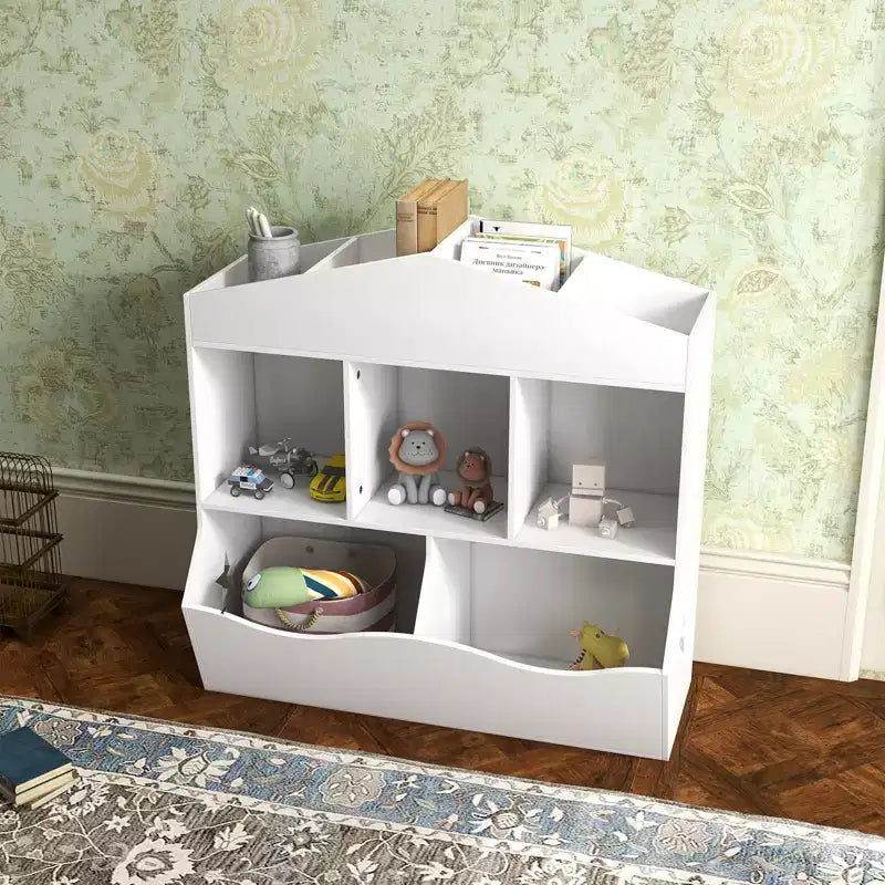 Libreria in legno con contenitori multiuso