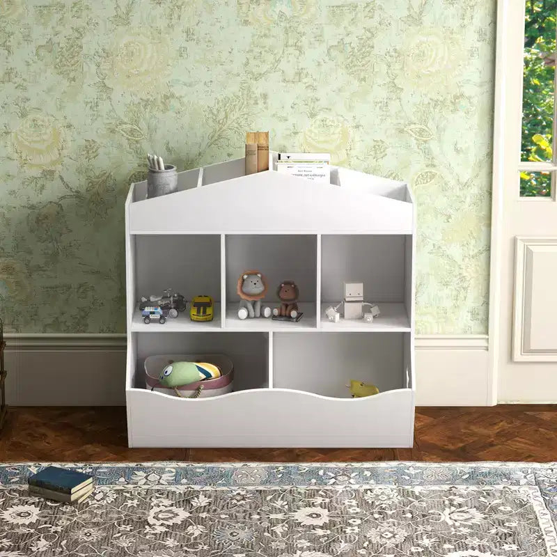 Libreria in legno con contenitori multiuso