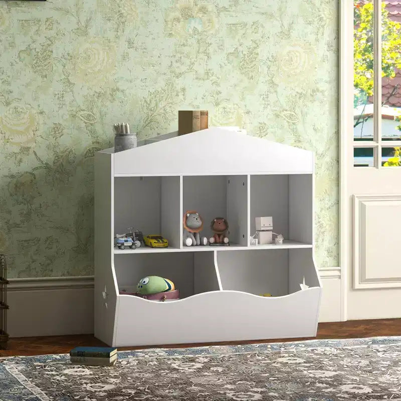 Libreria in legno con contenitori multiuso