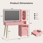 Mobile trucco da 120 cm con specchio illuminato e armadietto contenitore