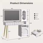 Mobile trucco da 120 cm con specchio illuminato e armadietto contenitore